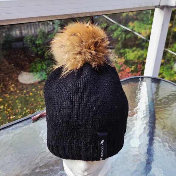 OOKPIK Wool Black Blend Fur Toque - Picture 4 of 7